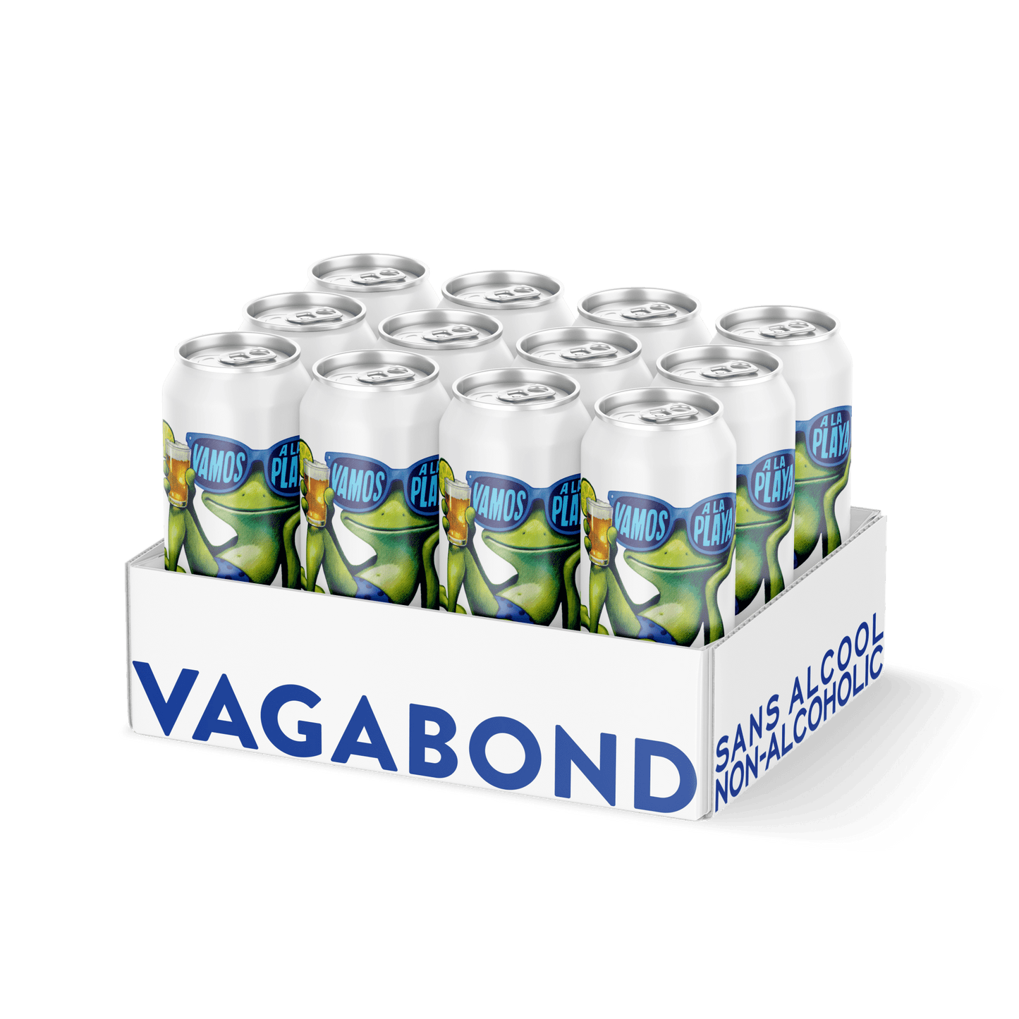 Caisse de 12 Vamos a la Playa Sans Alcool Bieres Vagabond blonde legere 473ml
