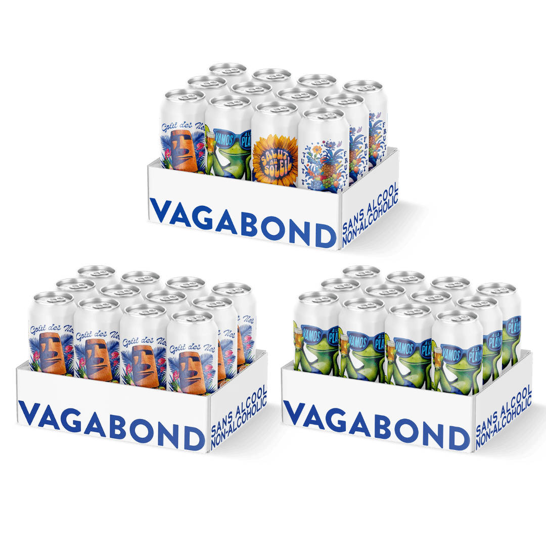 L'Expédition · 3 caisses sans alcool Vagabond (Découverte, Paix d'Esprit, Goût des Îles)