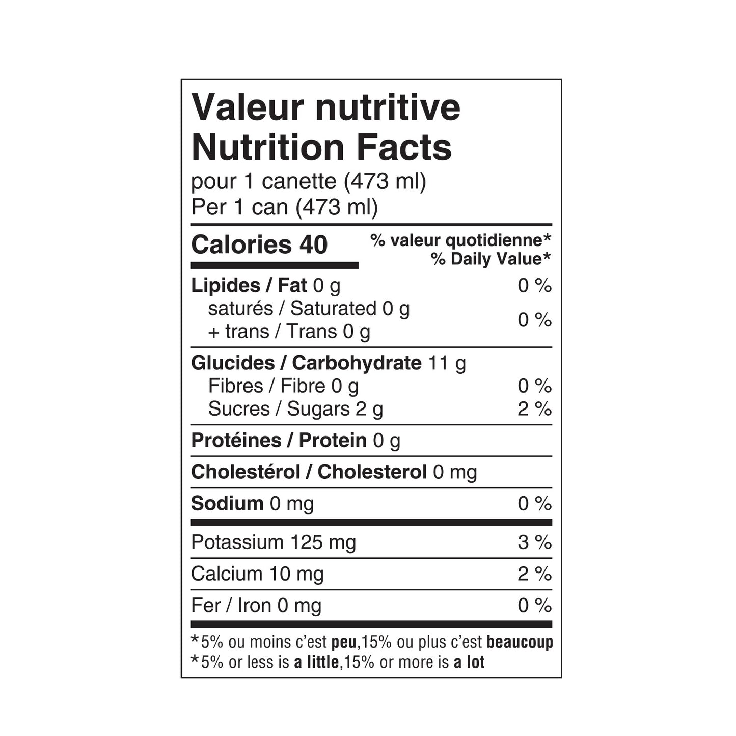 Valeur nutritive de de la canette de bière sans alcool Vagabond Tutti Frutti