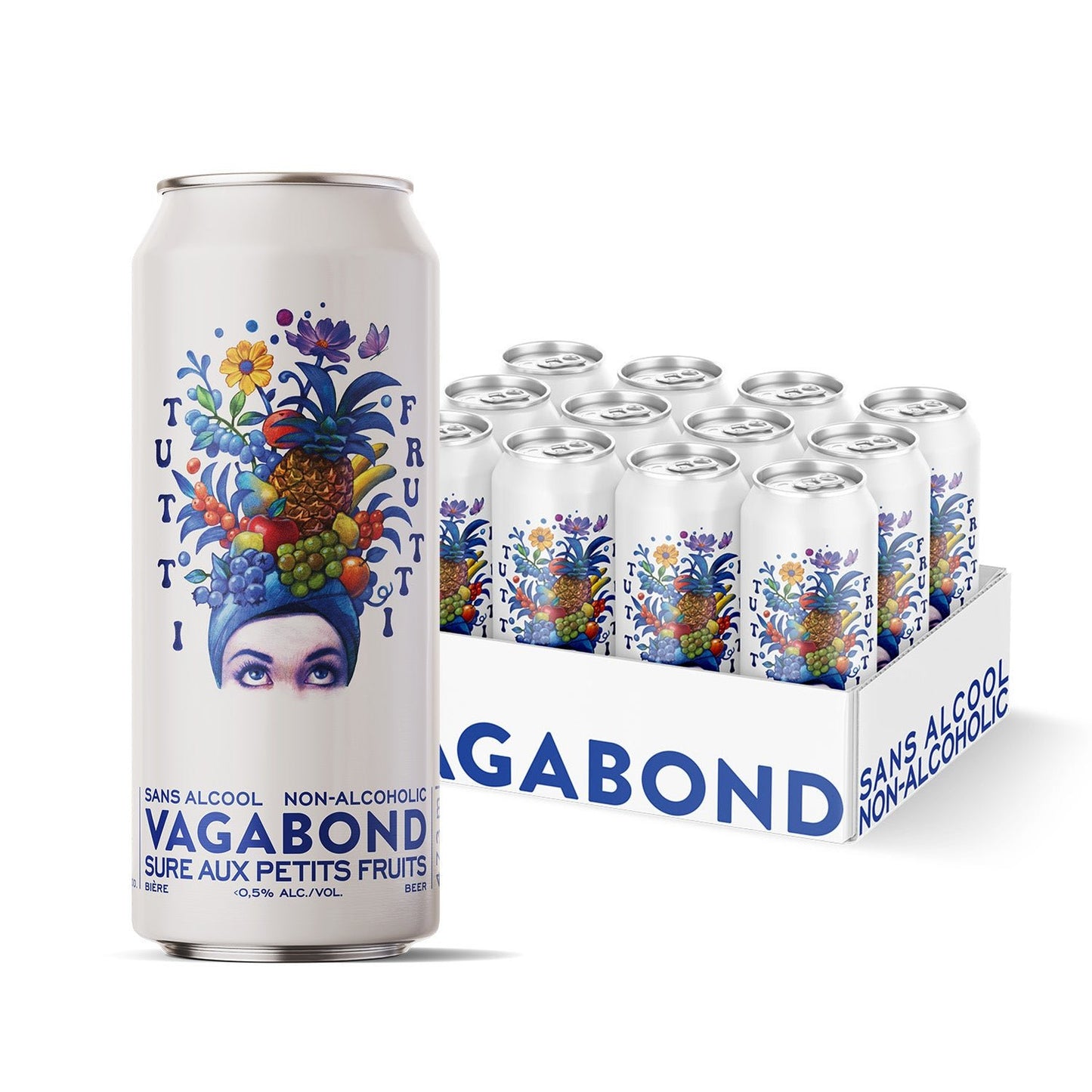 Canette de bière sans alcool Vagabond Tutti Frutti en caisse de 12 disponible pour la vente en ligne