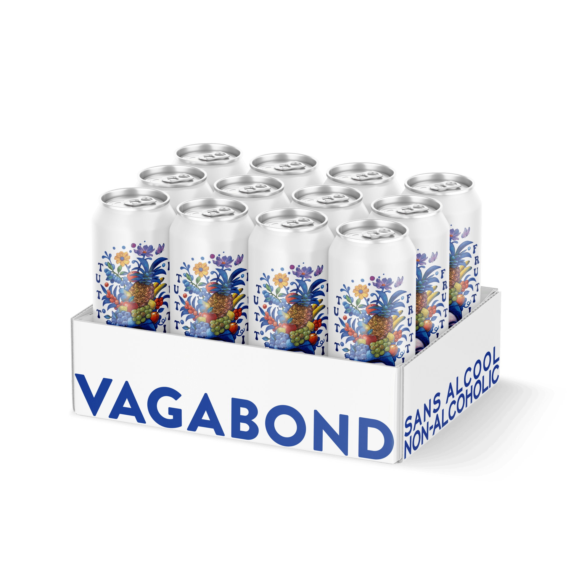 Caisse de 12 de Tutti Frutti Bieres Vagabond biere sour sans alcool petits fruits canette 473ml