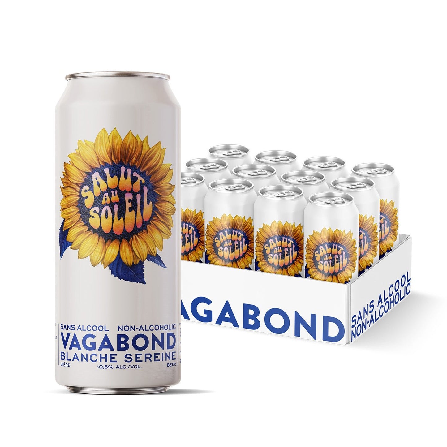 Canette de bière sans alcool Vagabond Salut au Soleil en caisse de 12 disponible pour la vente en ligne