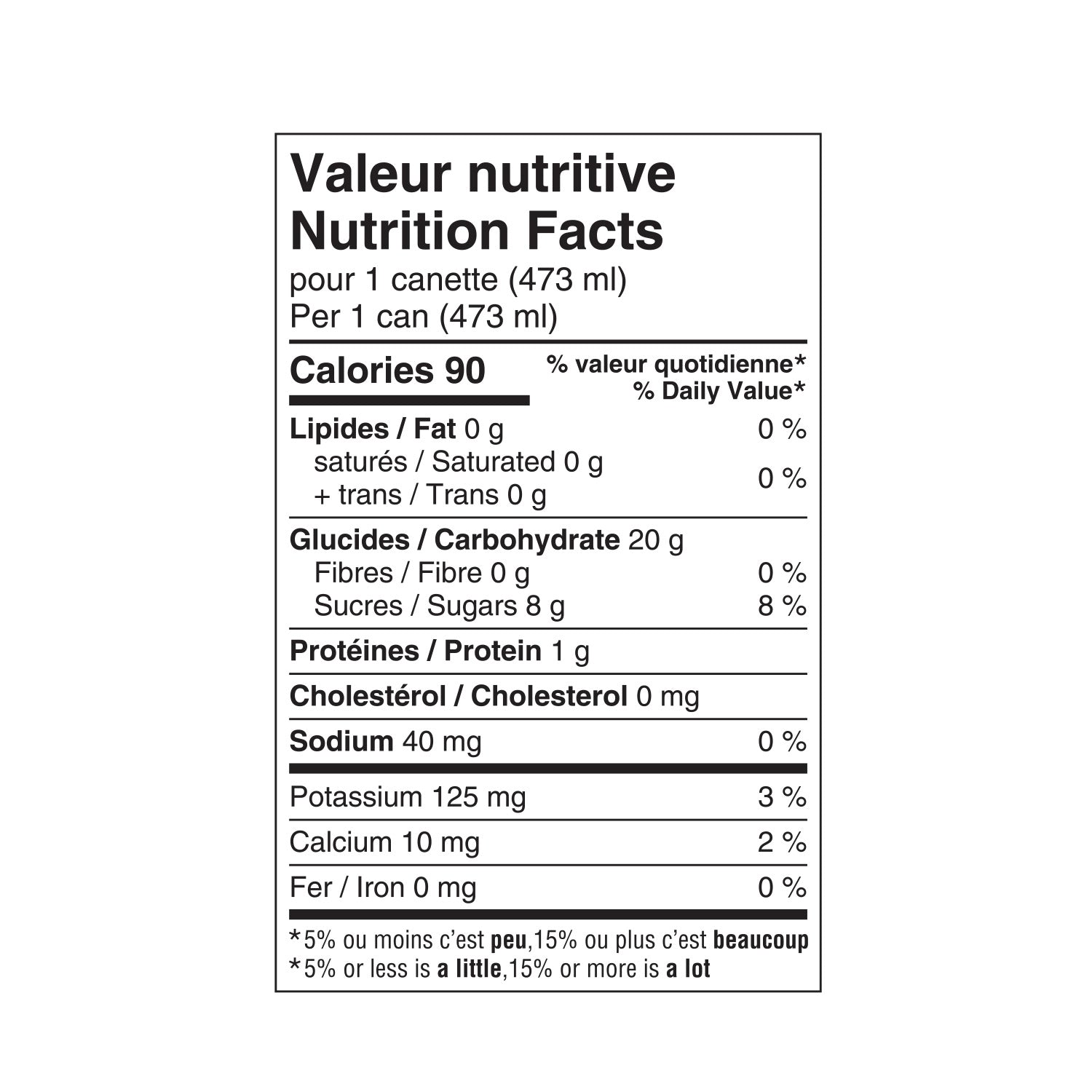 Valeur nutritive de de la canette de bière sans alcool Vagabond Salut au Soleil